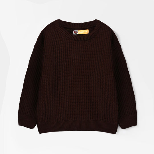 Boys Acrylic Sweater Block Box - BROWN