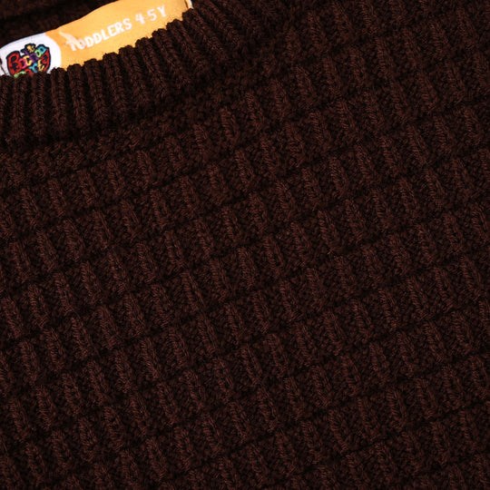 Boys Acrylic Sweater Block Box - BROWN