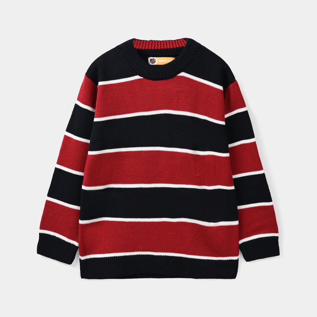 Boys Acrylic Sweater - Red & Blue