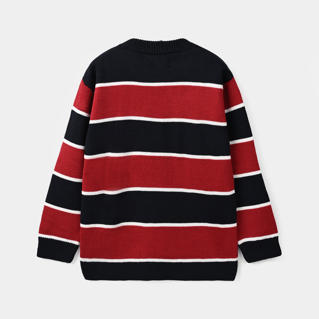 Boys Acrylic Sweater - Red & Blue