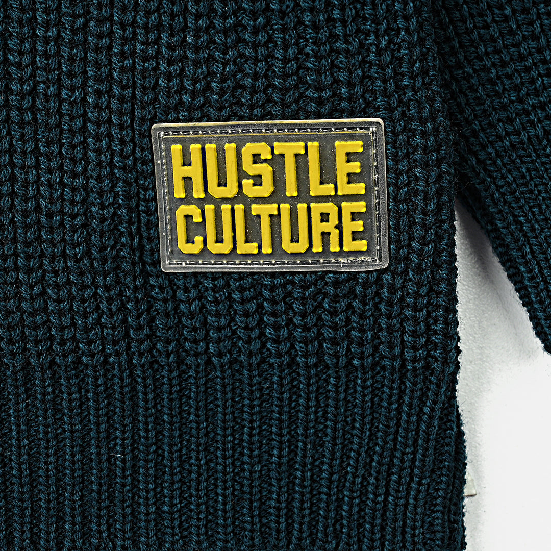 Boys Acrylic Sweater Hustle - Teal Blue
