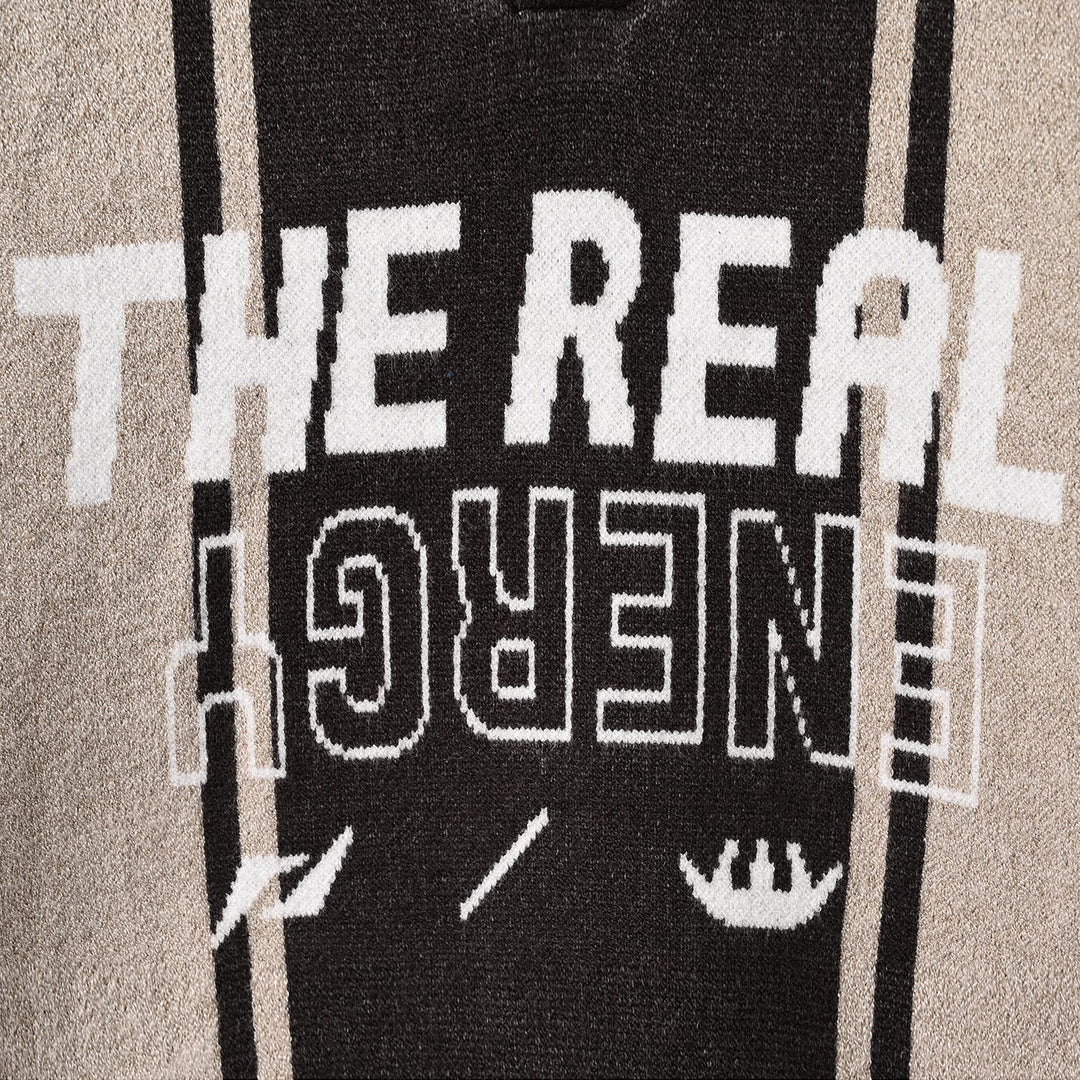 Boys Acrylic Sweater-Real Energy-Grey.Beige