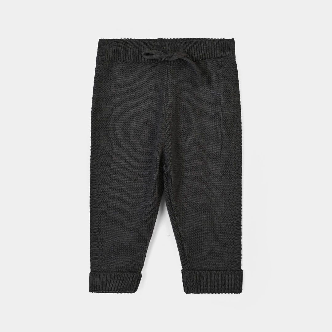 Infant Boys Acrylic Co Ord Set-Cross Stripe- Grey/Off-White