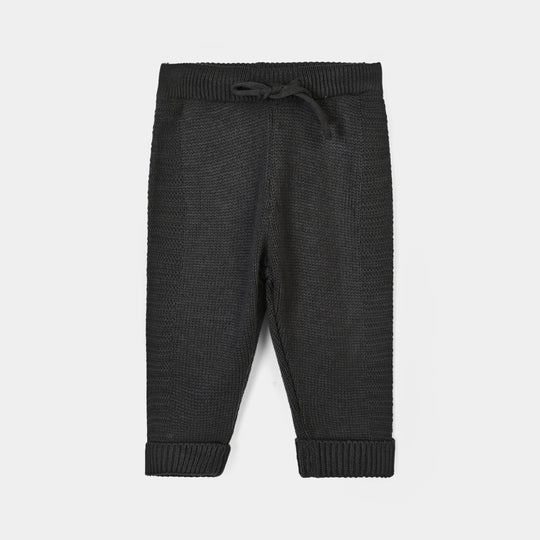 Infant Boys Acrylic Co Ord Set-Cross Stripe- Grey/Off-White