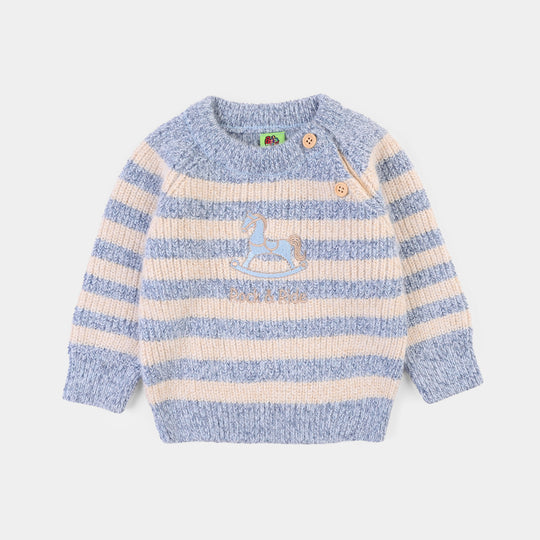 Infant Boys Feather-Acrylic Sweater-Rock & Ride-Blue.White