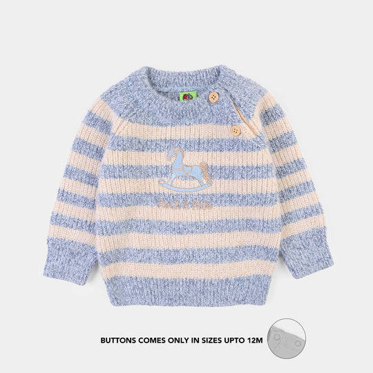 Infant Boys Feather-Acrylic Sweater-Rock & Ride-Blue.White