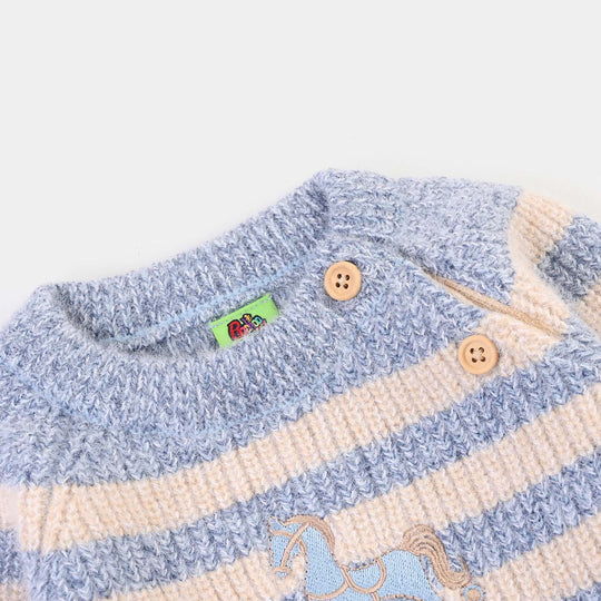 Infant Boys Feather-Acrylic Sweater-Rock & Ride-Blue.White