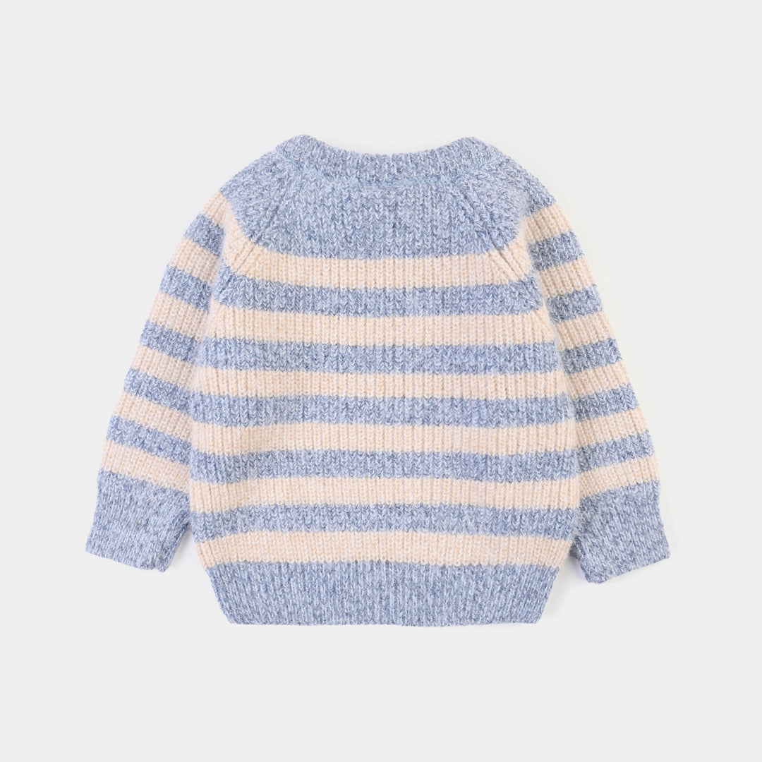Infant Boys Feather-Acrylic Sweater-Rock & Ride-Blue.White