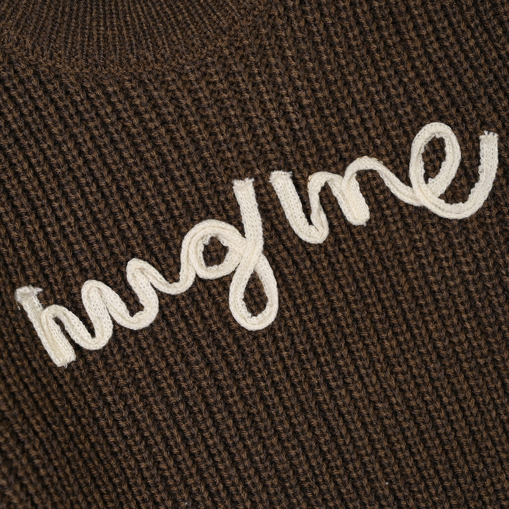 Infant Boys Acrylic Sweater Hug Me- Brown