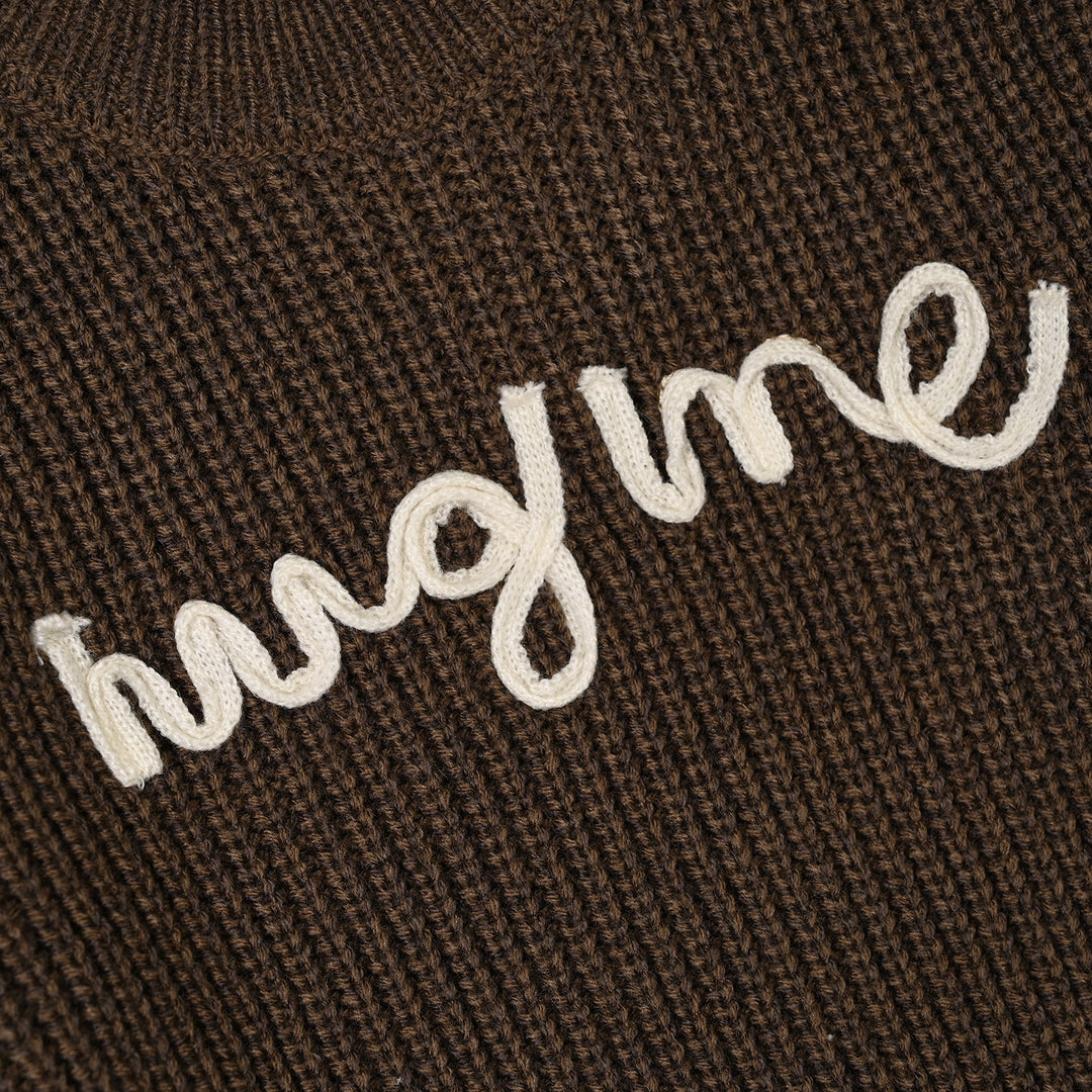 Infant Boys Acrylic Sweater Hug Me- Brown