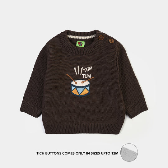 Infant Boys Sweater-Tum Tum-BROWN