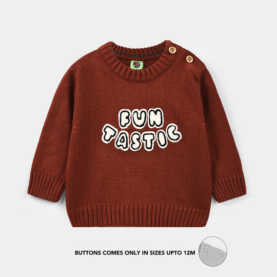 Infant Boys Acrylic Sweater-Funtastic-Reddish-brown