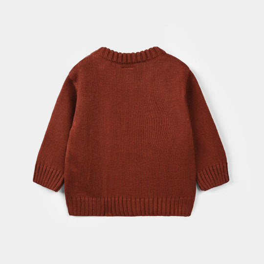 Infant Boys Acrylic Sweater-Funtastic-Reddish-brown
