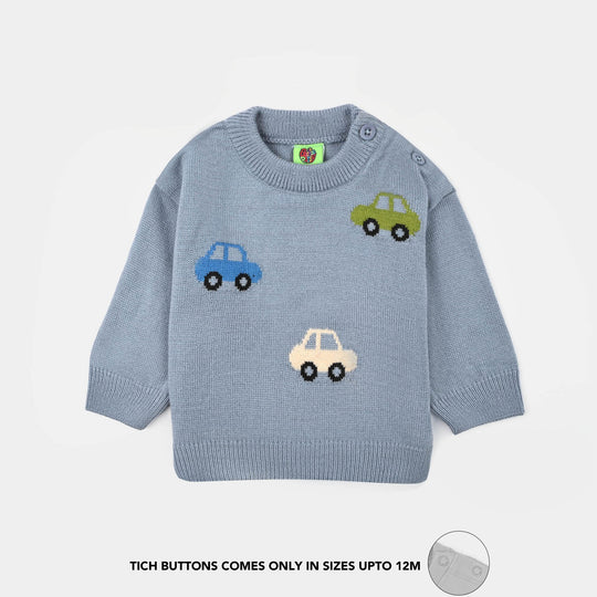 Infant Boys Acrylic Sweater-Traffic - LT.Blue