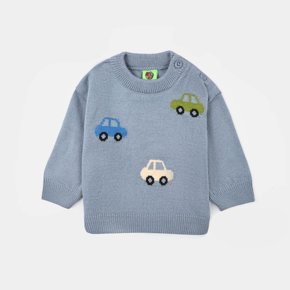 Infant Boys Acrylic Sweater-Traffic - LT.Blue