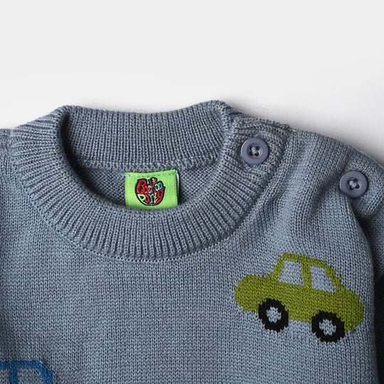 Infant Boys Acrylic Sweater-Traffic-LT.Blue