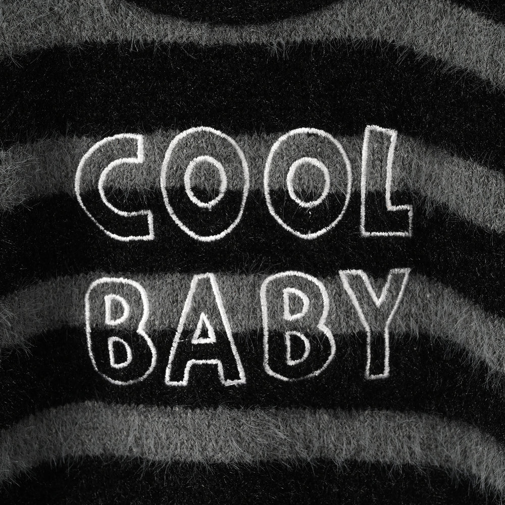 Infant Boys Feather-Acrylic Sweater-Cool Baby-Grey.Black
