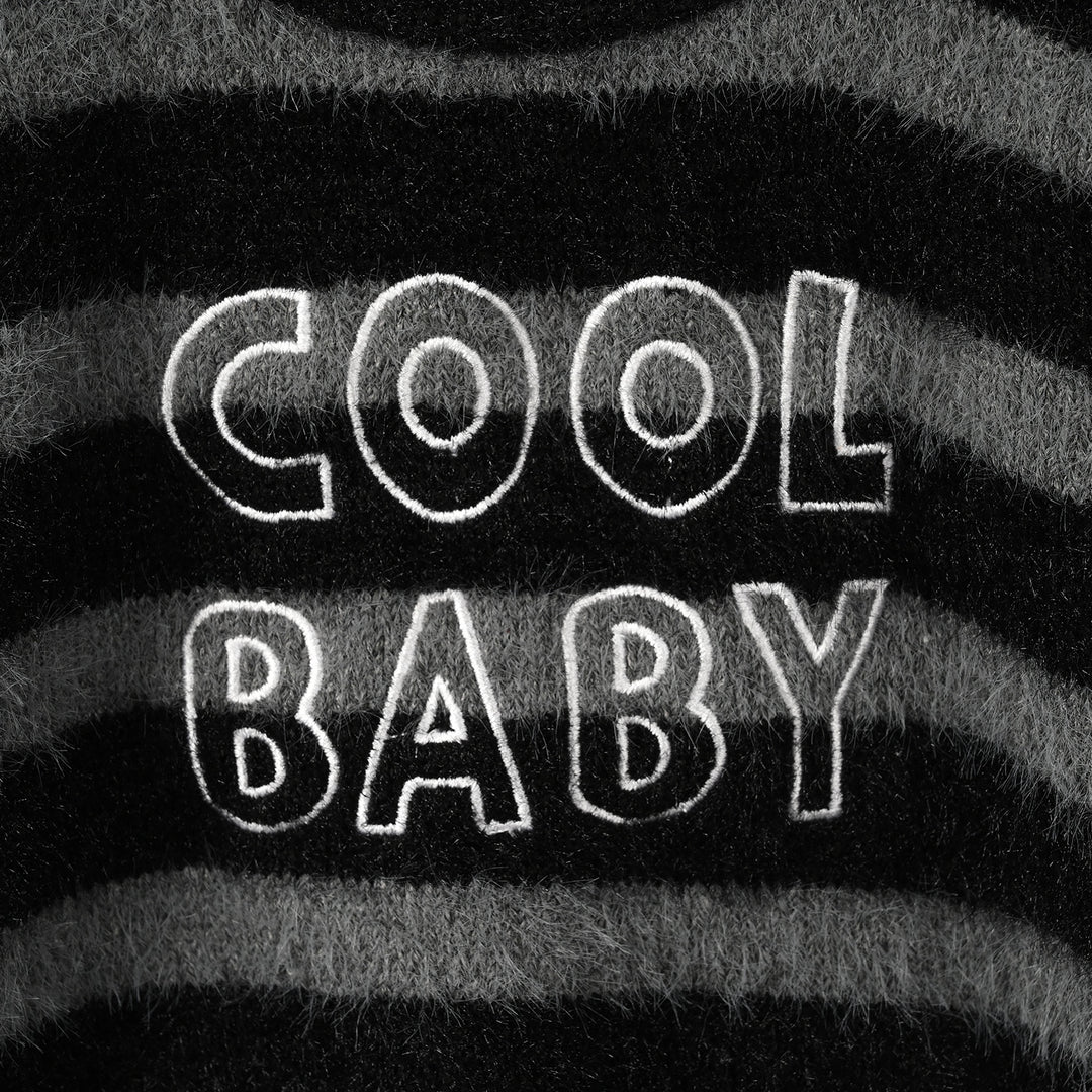 Infant Boys Feather-Acrylic Sweater-Cool Baby-Grey.Black