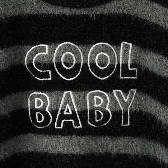 Infant Boys Feather-Acrylic Sweater-Cool Baby-Grey.Black