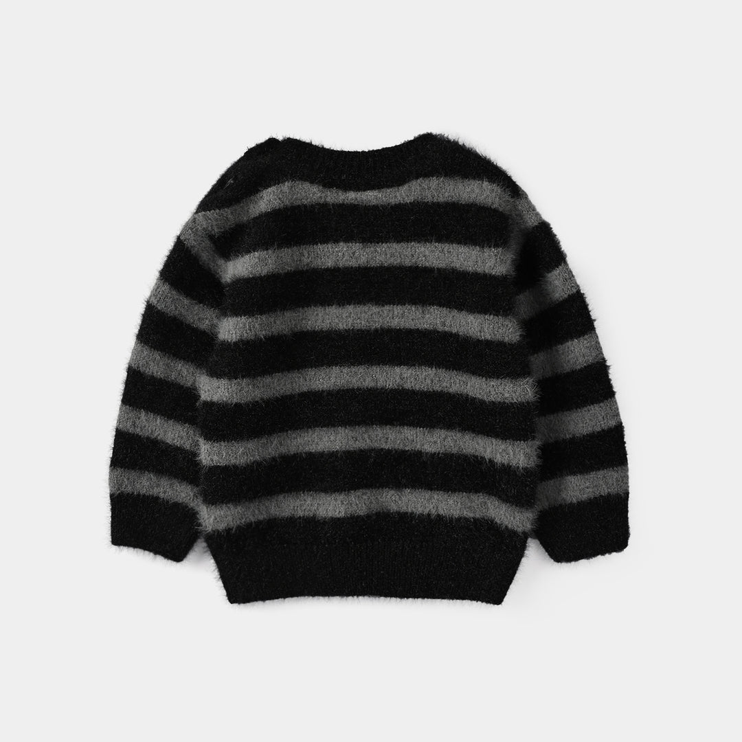 Infant Boys Feather-Acrylic Sweater-Cool Baby-Grey.Black