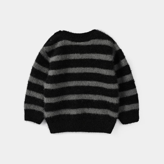 Infant Boys Feather-Acrylic Sweater-Cool Baby-Grey.Black