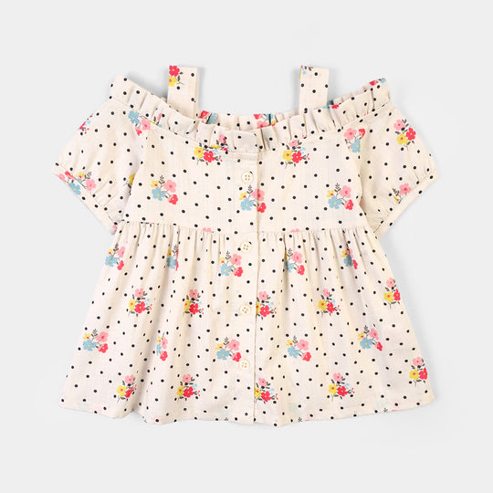 Infant Girls Cotton Casual Top Mini Dots-Multi