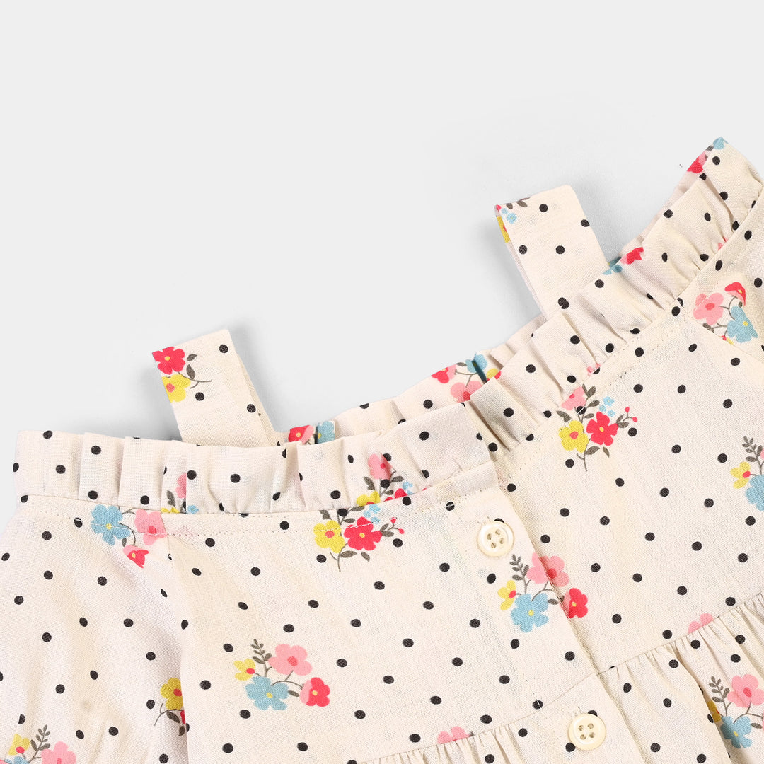 Infant Girls Cotton Casual Top Mini Dots-Multi