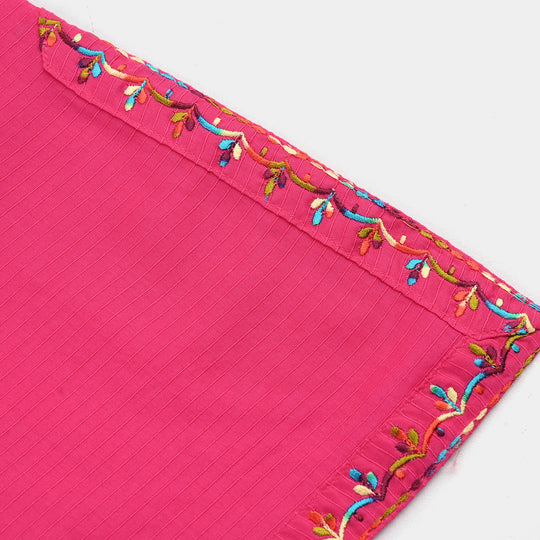 Girls Cotton Emb 2Pcs Naaz- Bright Pink