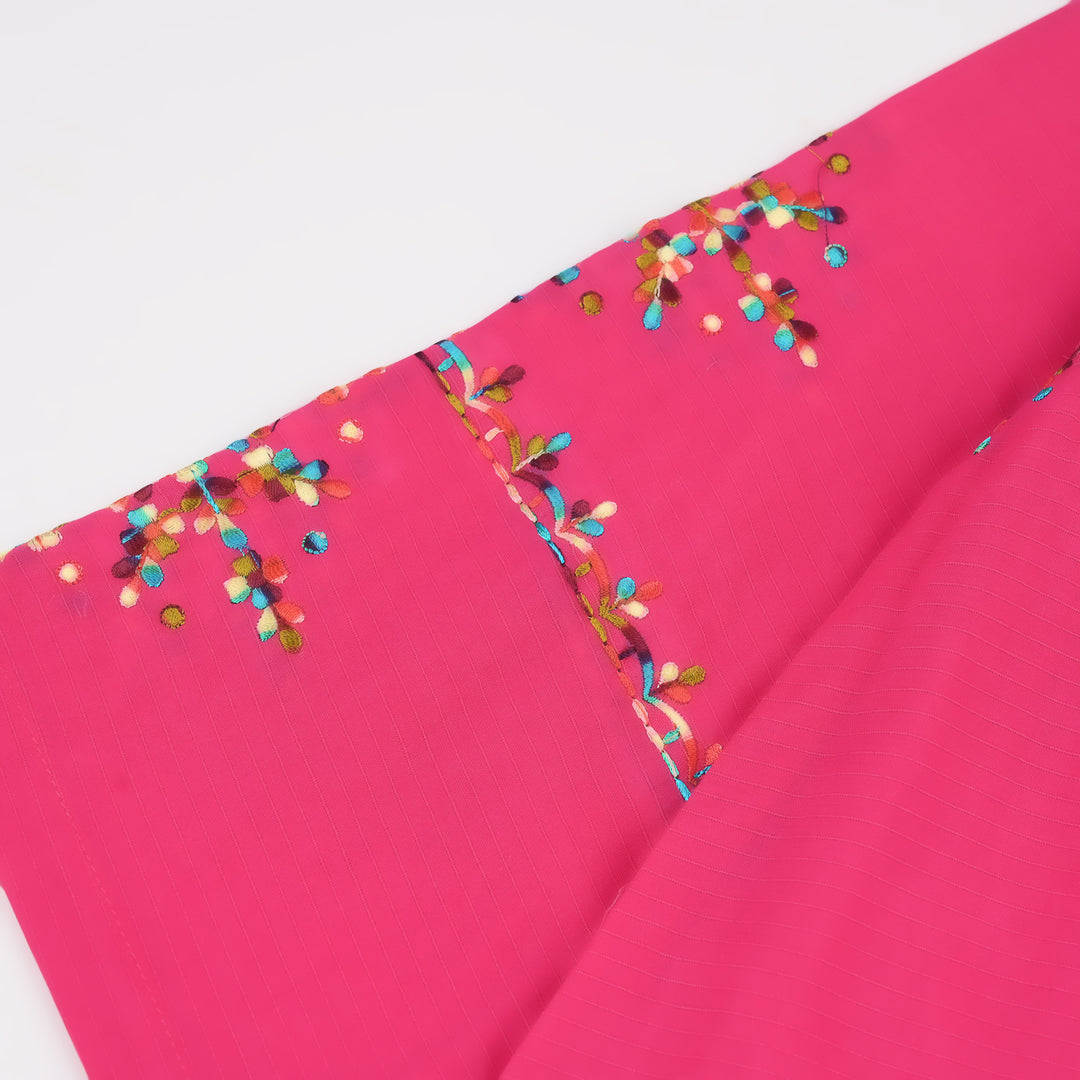 Girls Cotton Emb 2Pcs Naaz- Bright Pink
