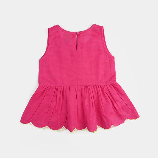 Infant Girls Cotton Emb 2Pcs Baby Blossom - Bright Pink
