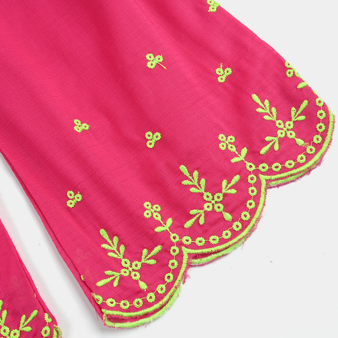 Infant Girls Cotton Emb 2Pcs Baby Blossom - Bright Pink