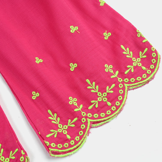 Infant Girls Cotton Emb 2Pcs Baby Blossom - Bright Pink