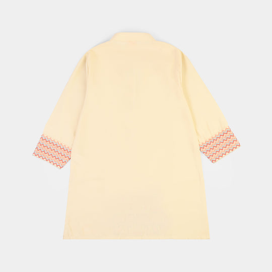 Girls poly cambric Emb 2Pcs Dilkash-Cream