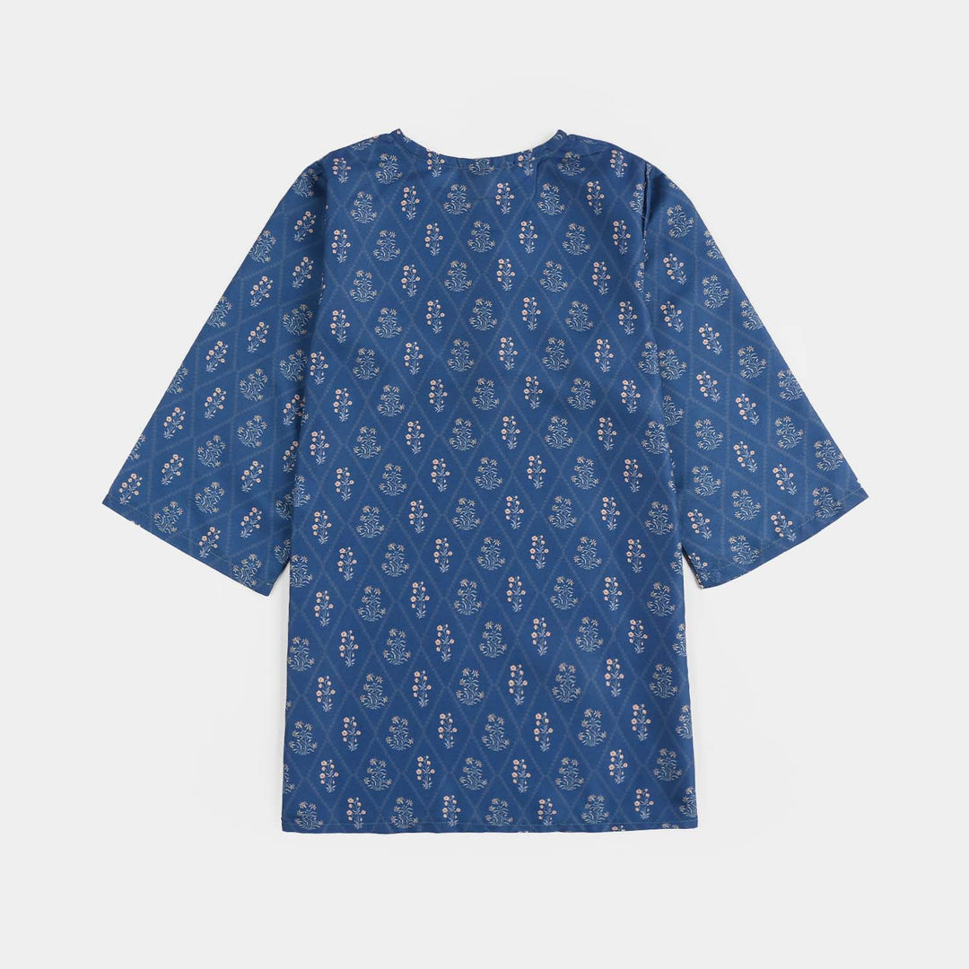 Teens Girls Poly Lawn Printed 2Pcs Rangrez-Blue