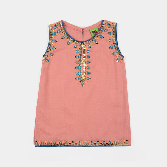 Infant Girls Cotton Jacquard 2Pcs - Pink