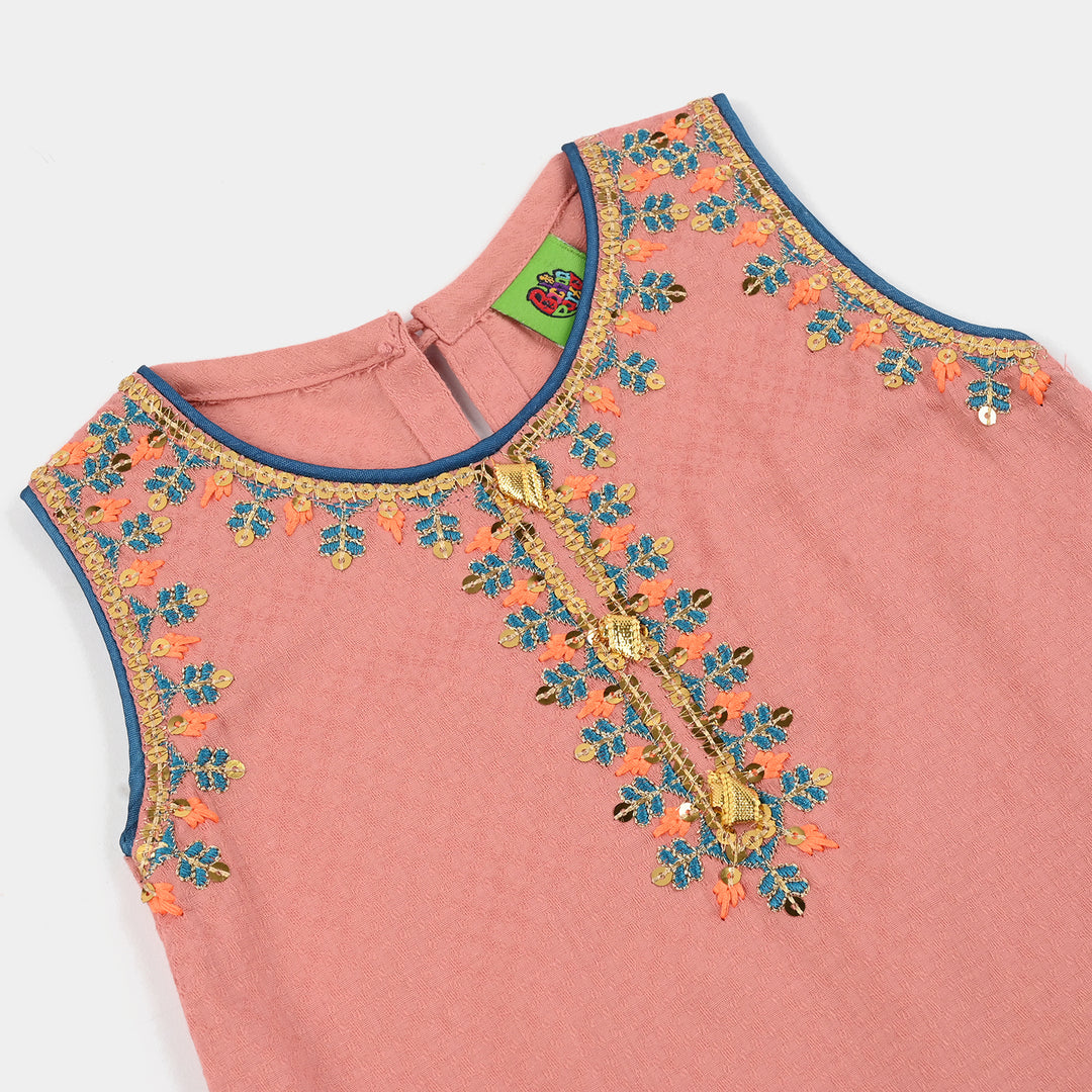 Infant Girls Cotton Jacquard 2Pcs - Pink