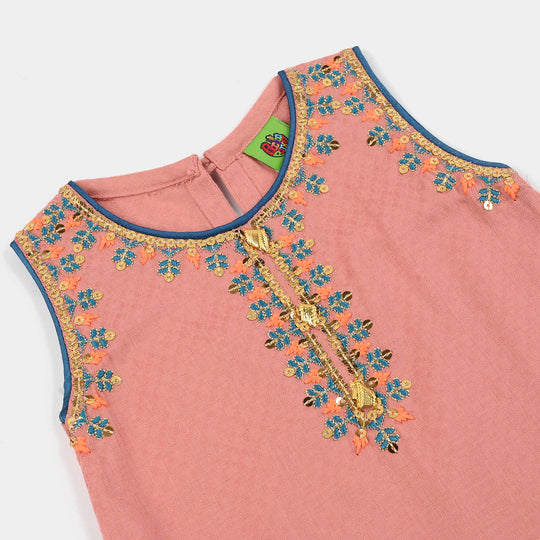 Infant Girls Cotton Jacquard 2Pcs - Pink