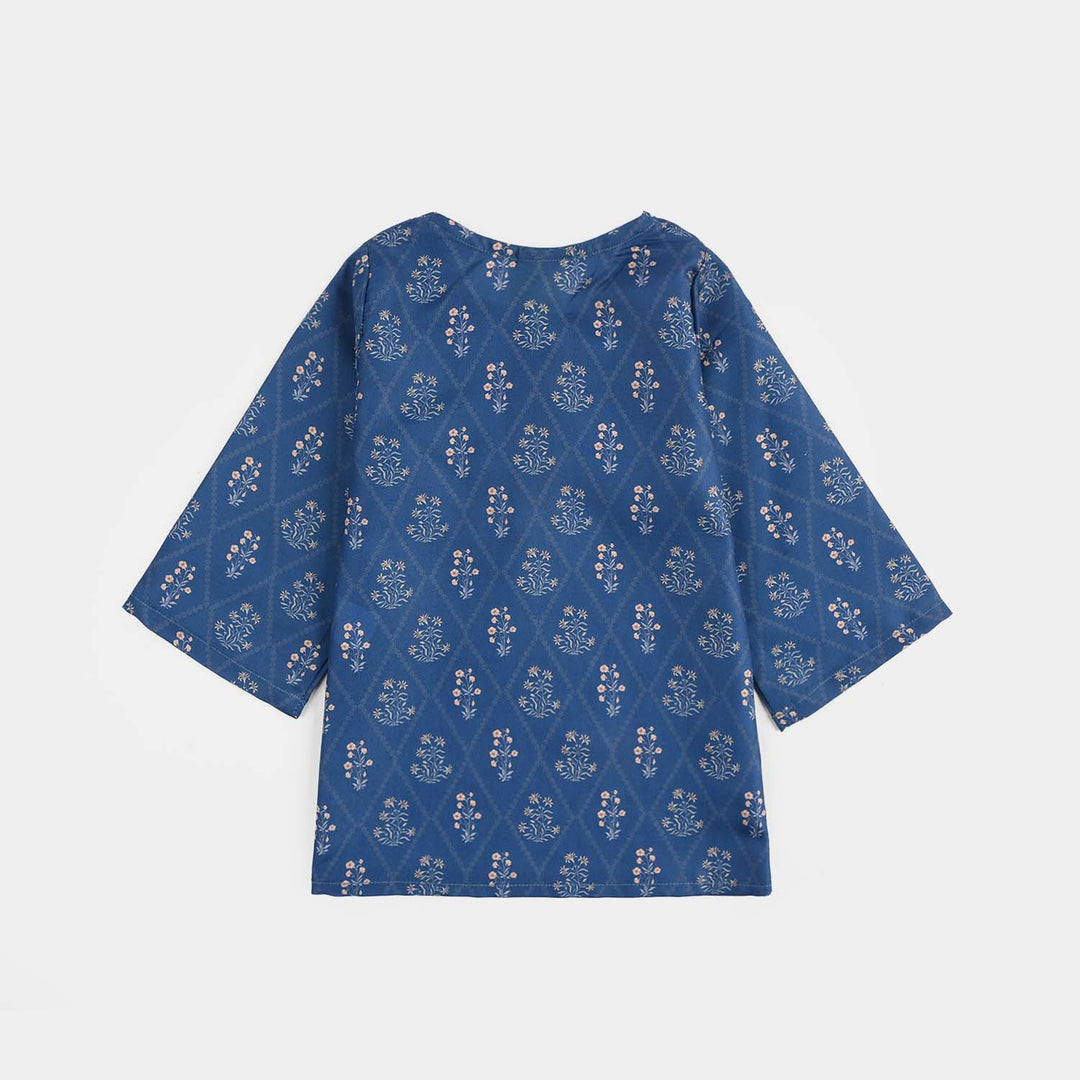 Infant Girls Poly Lawn Printed 2Pcs Rangrez-Blue