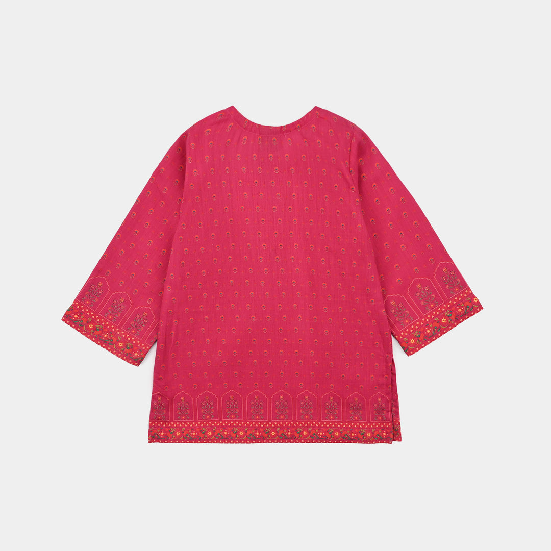 Infant Girls Cotton Slub Printed 2Pcs Lily-Shock.Pink