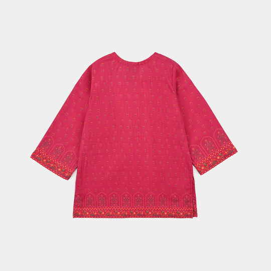 Infant Girls Cotton Slub Printed 2Pcs Lily-Shock.Pink