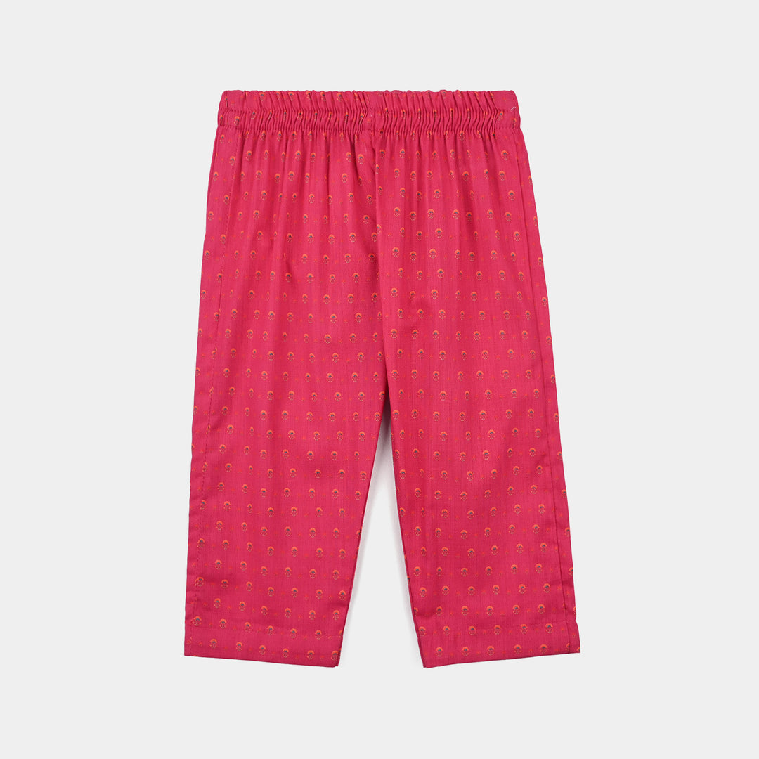 Infant Girls Cotton Slub Printed 2Pcs Lily-Shock.Pink