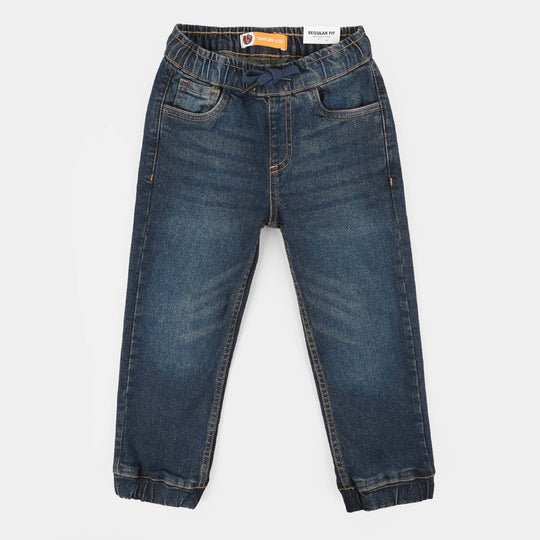 Boys Denim rigid Pant Jogger-D.Blue