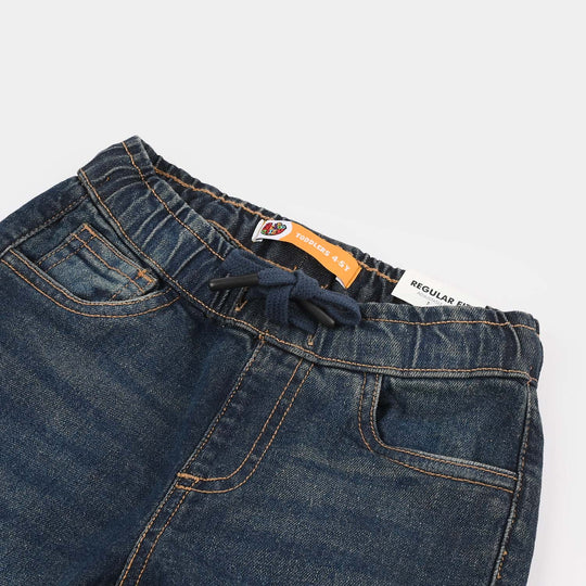 Boys Denim rigid Pant Jogger-D.Blue