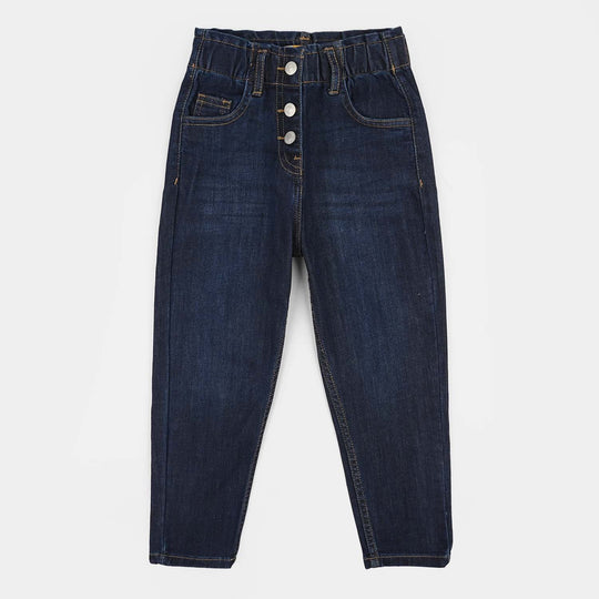 Girls Denim rigid Pant Nature Land-D.Blue