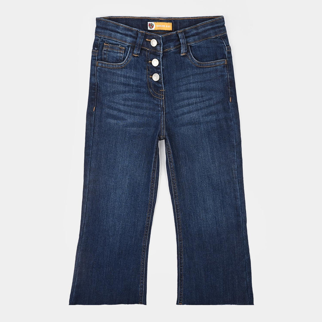 Girls Denim rigid Pant Raw-Dark Blue