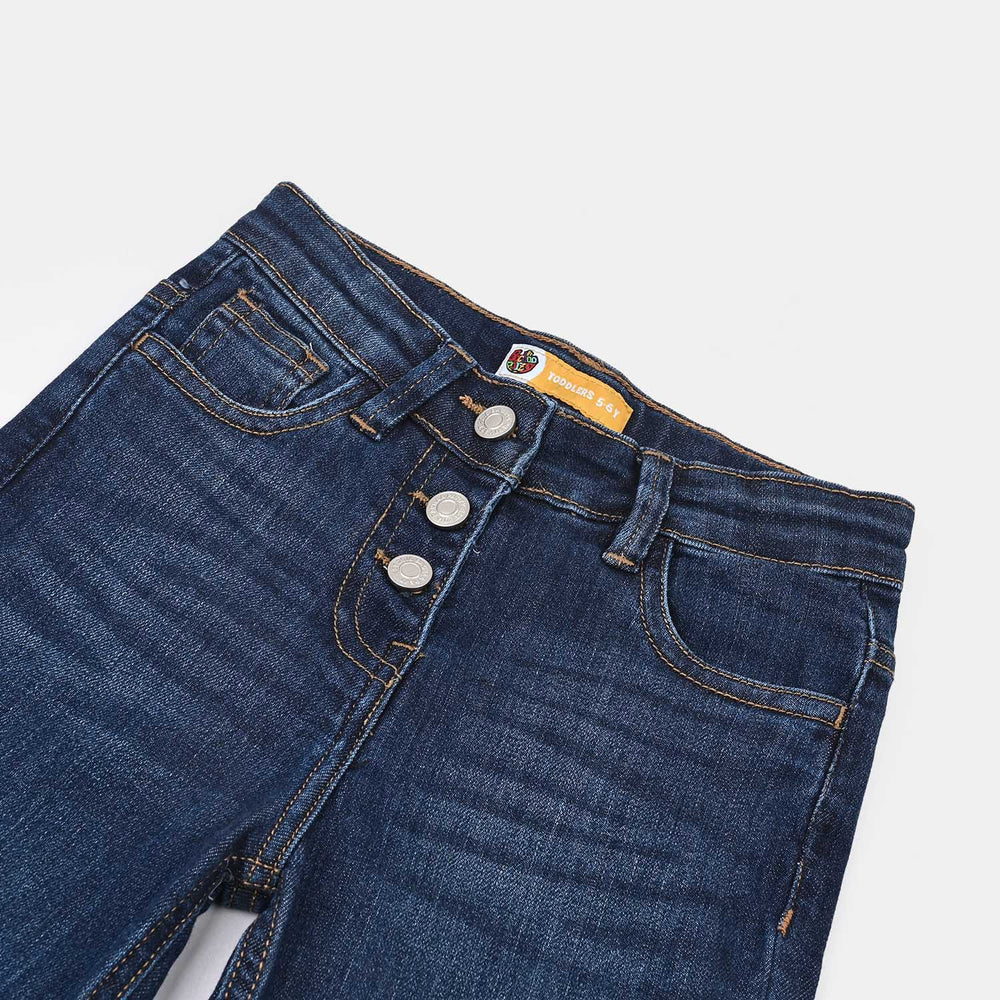Girls Denim rigid Pant Raw-Dark Blue