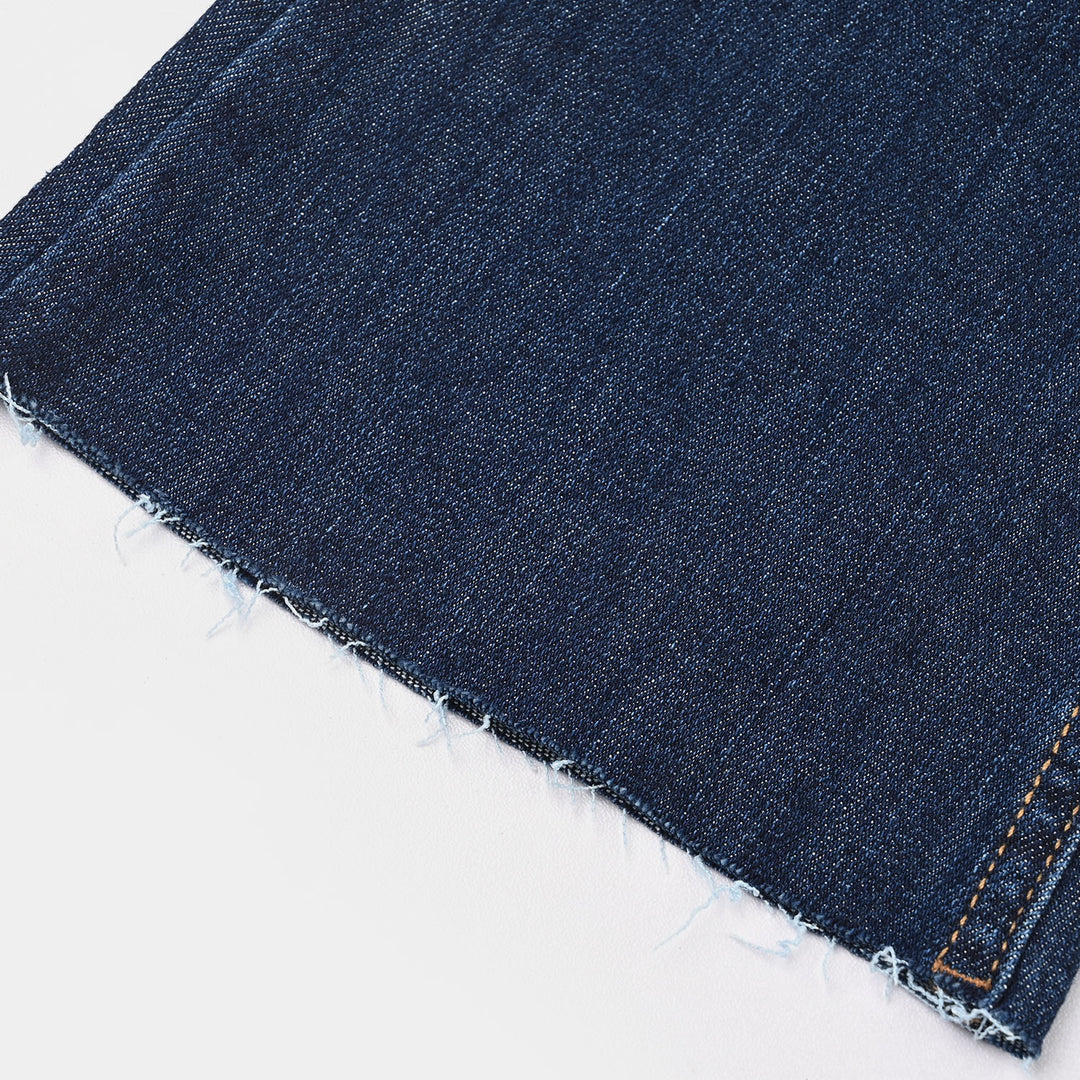 Girls Denim rigid Pant Raw-Dark Blue