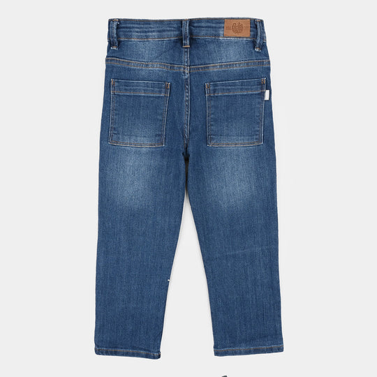 Girls Denim rigid Pant Tawa Studs-D.Blue