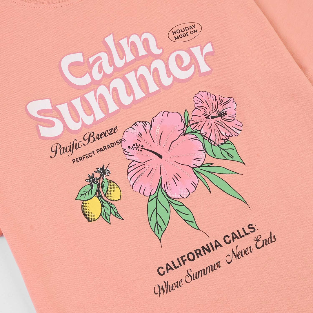 Girls Cotton Jersey T-Shirt Calm Summer