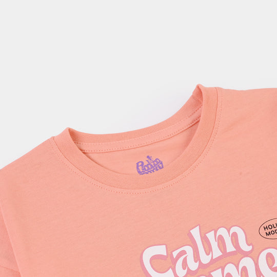 Girls Cotton Jersey T-Shirt Calm Summer